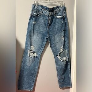 Aeropostale Relaxed Fit Ripped Blue Jeans
